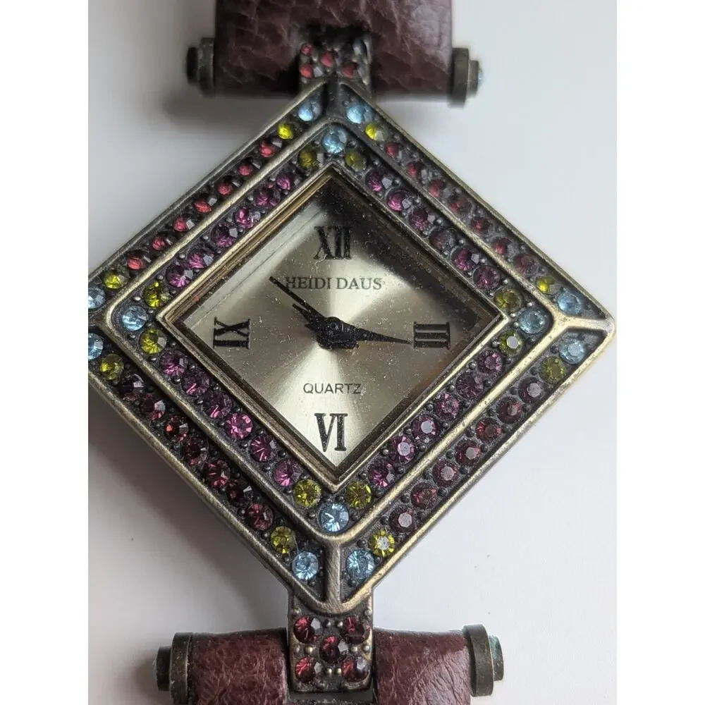 Heidi Daus Lot of 3 Crystal Bejeweled Quartz Watches Bangle Strap Set
